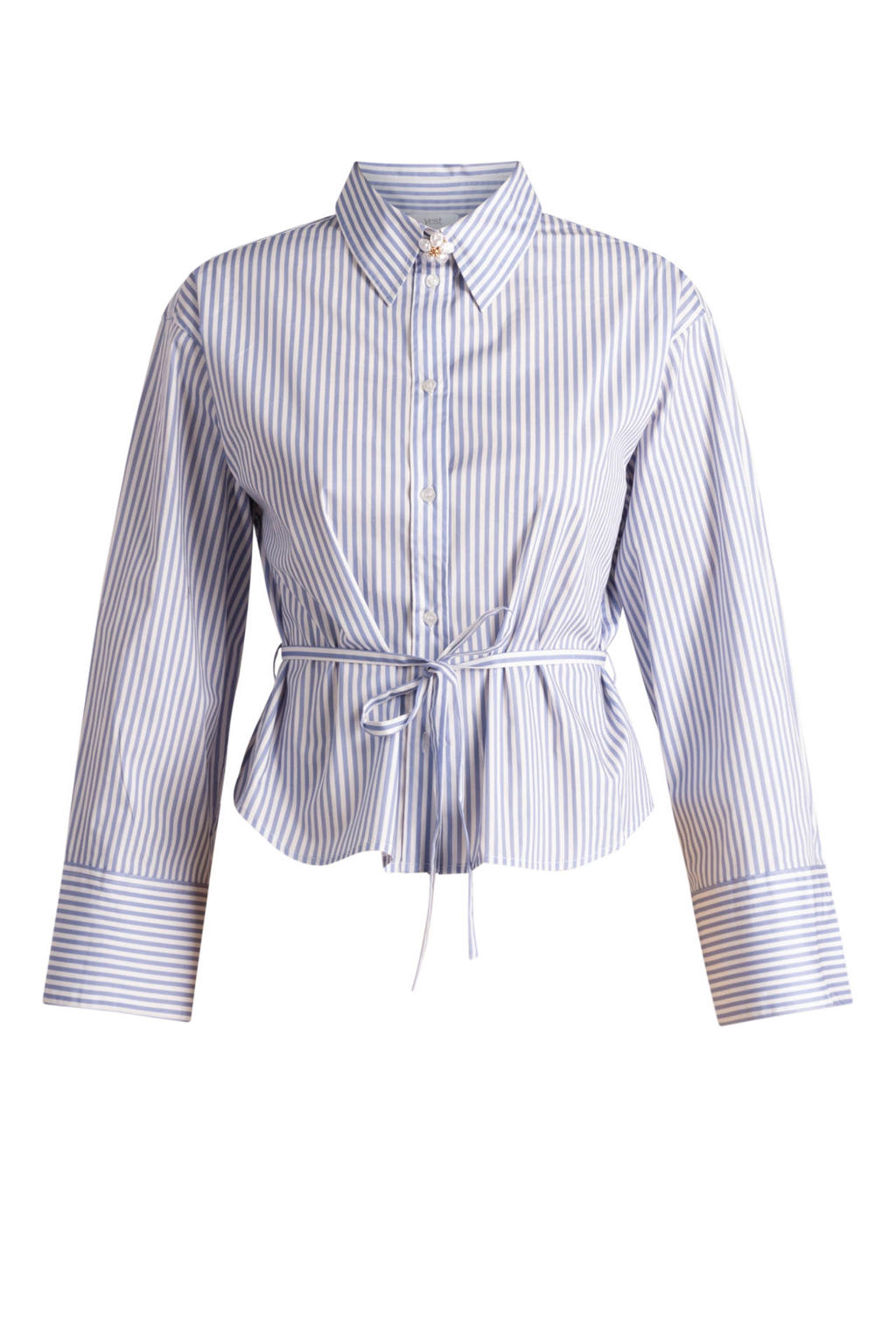 Yest Curve gestreepte blouse met ceintuur Plus Size - blauw
