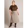 Yest Curve T-shirt met glitters Plus Size - bruin