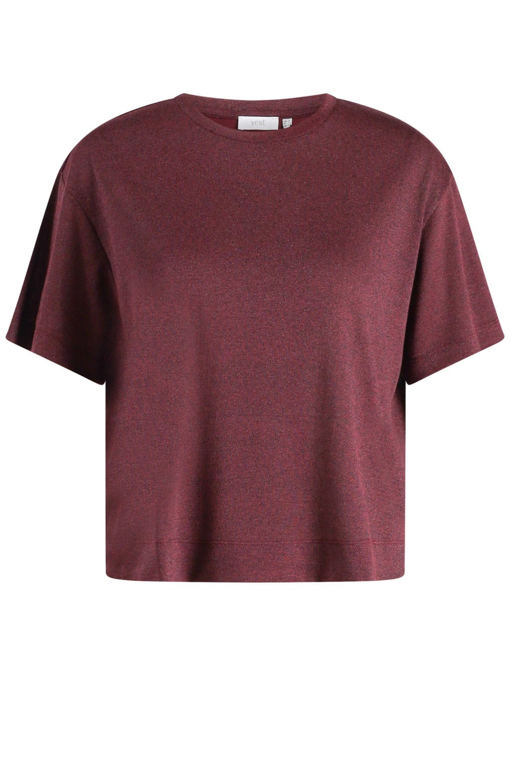 Yest Curve T-shirt met glitters Plus Size - donkerrood