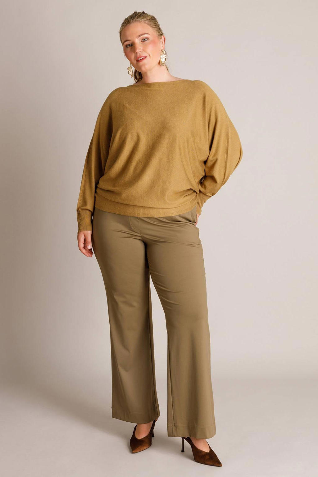 Yest Curve gebreide trui Plus Size - brons