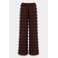 HARPER & YVE kanten wide leg broek met franjes - donkerbruin