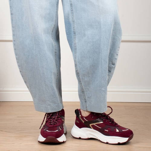 POSH by Poelman chunky suède sneakers bordeaux