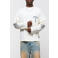 Equalité oversized longsleeve met backprint en logo - off-white