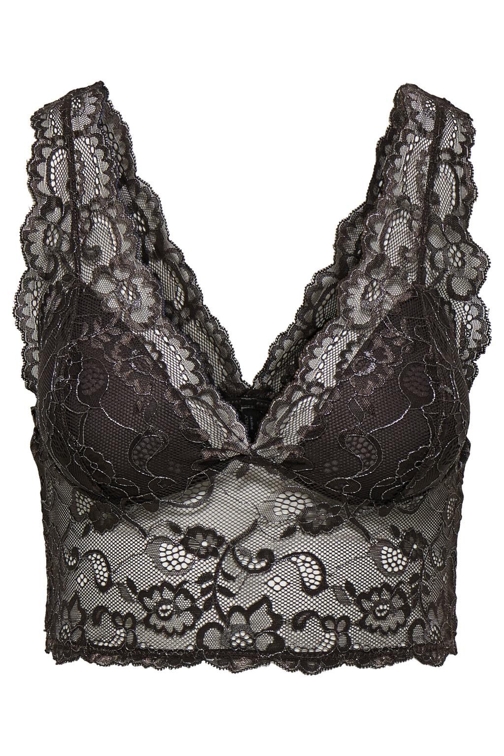 ONLY niet-voorgevormde bralette zonder beugel - donkerbruin