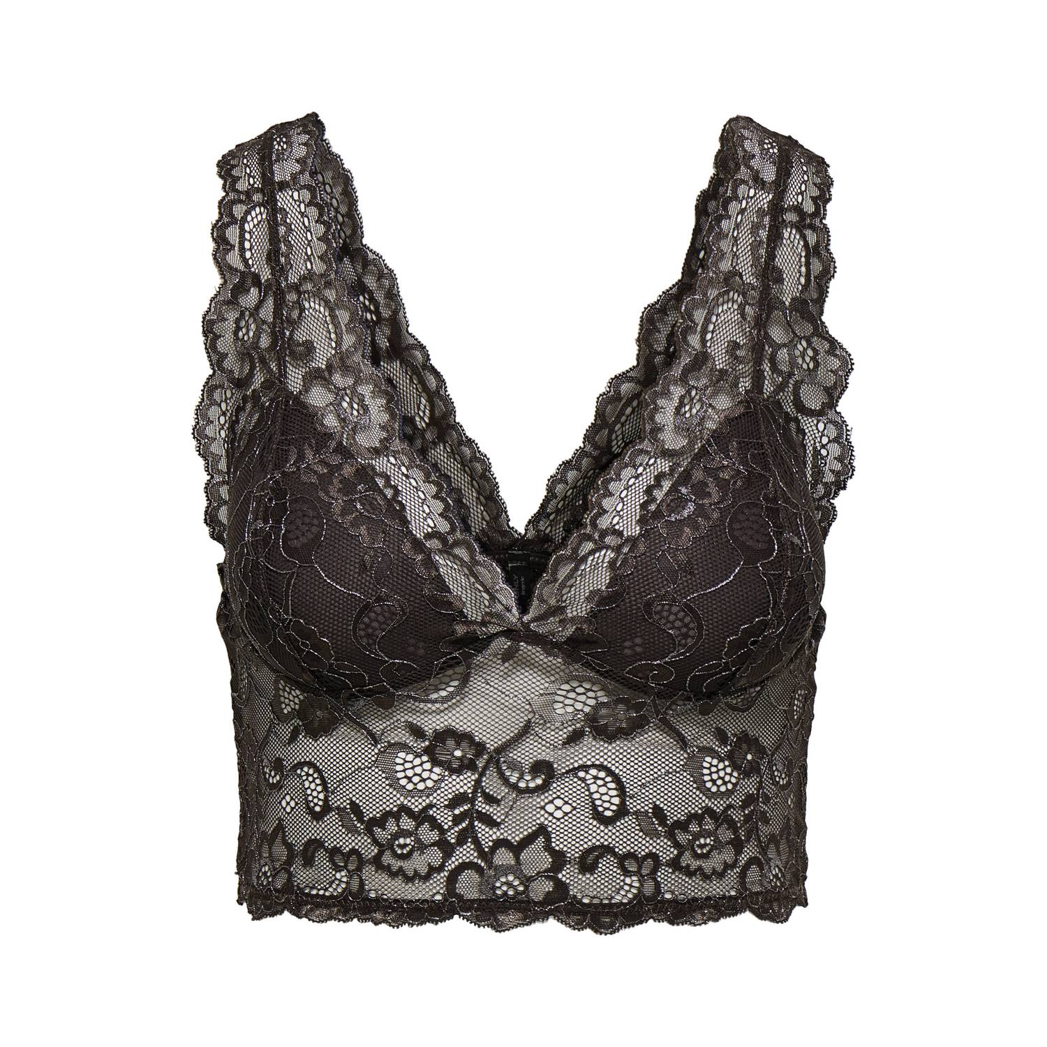 ONLY niet-voorgevormde bralette zonder beugel donkerbruin