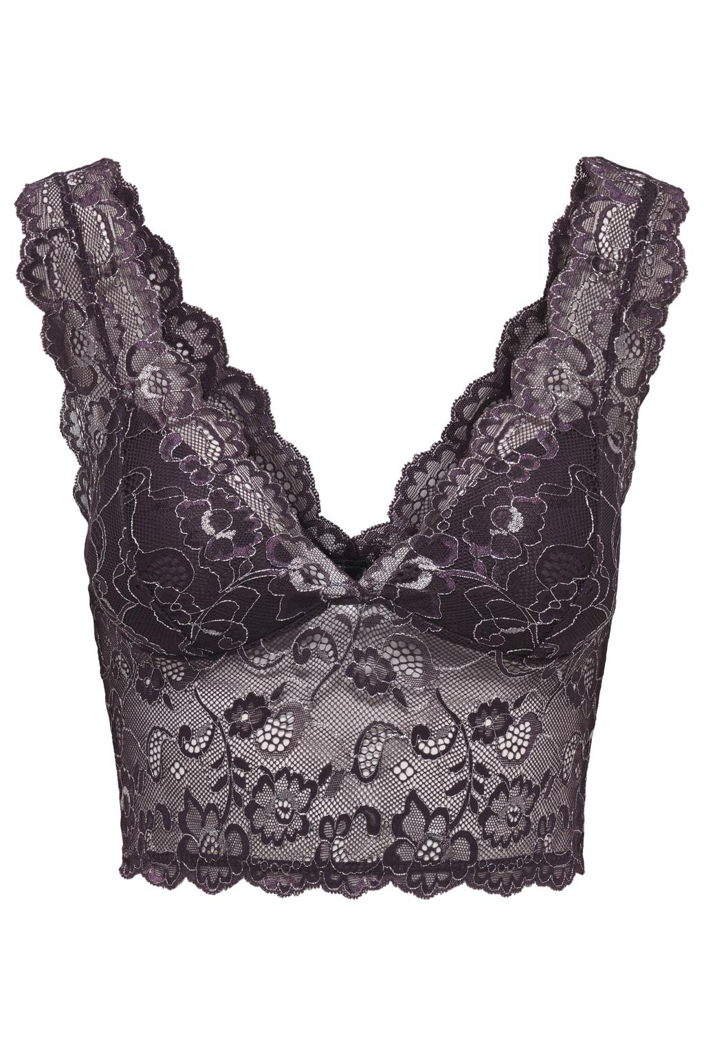 ONLY niet-voorgevormde bralette zonder beugel - donkerpaars