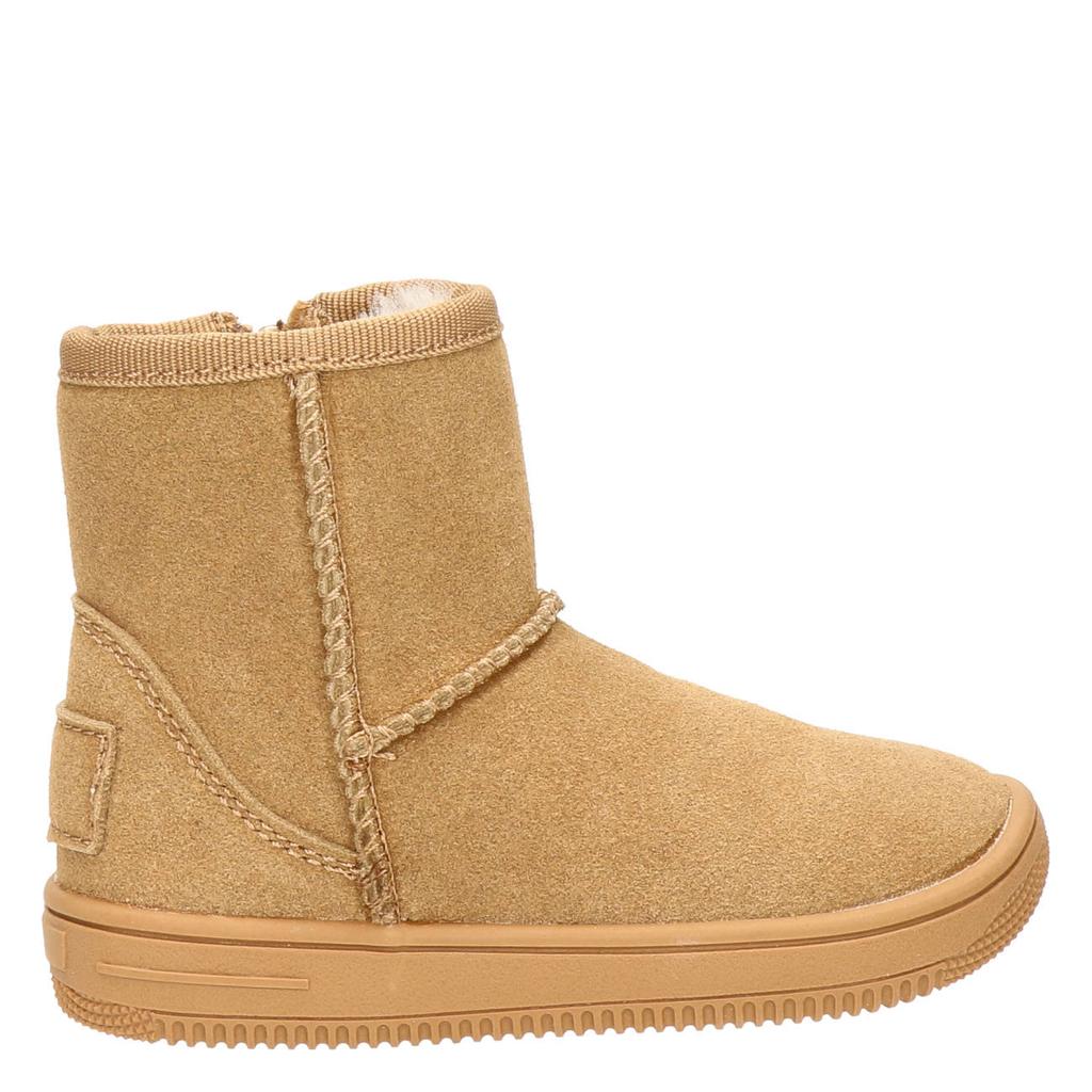 Camelkleurige jongens Nelson Kids suède enkelboots - met ritssluiting