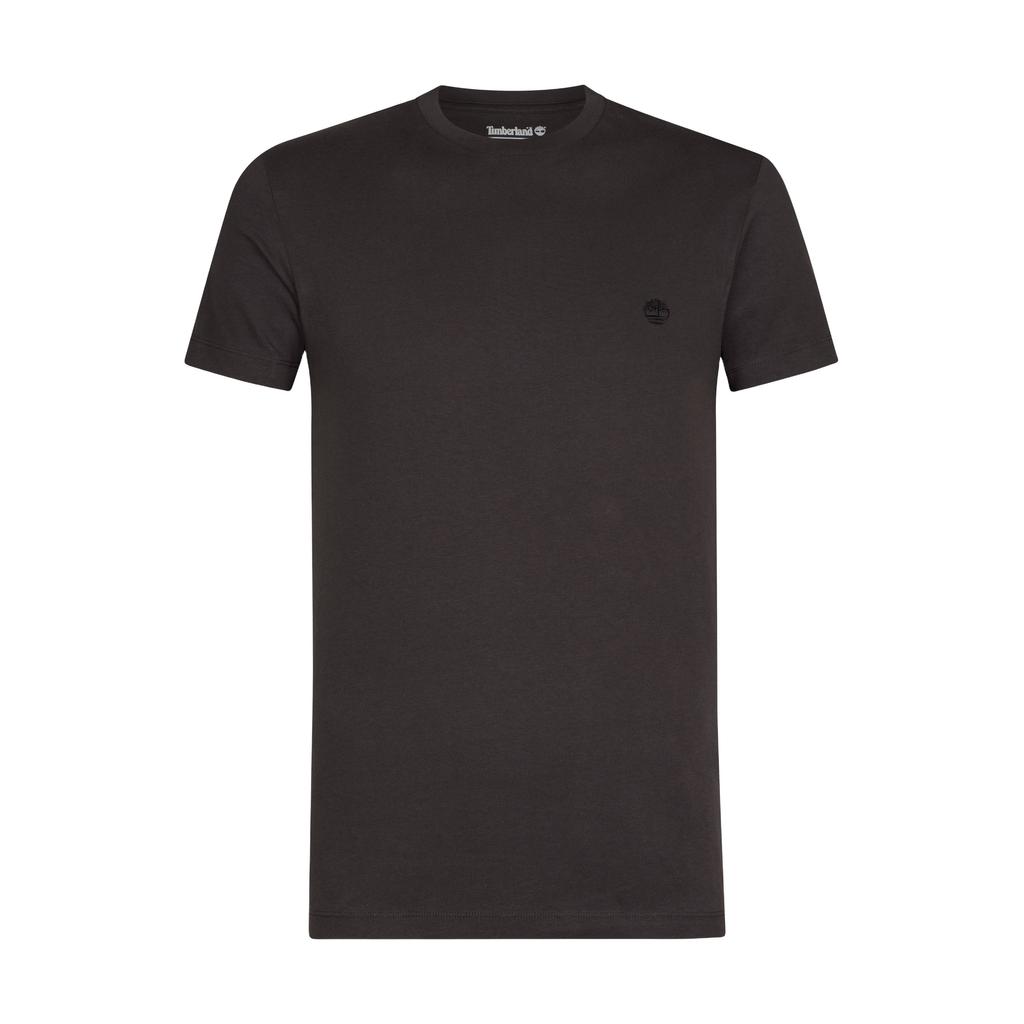 Zwarte heren Timberland regular fit T-shirt van katoen met effen, korte mouwen en ronde hals