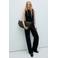 Mango top met krijtstreep - marineblauw