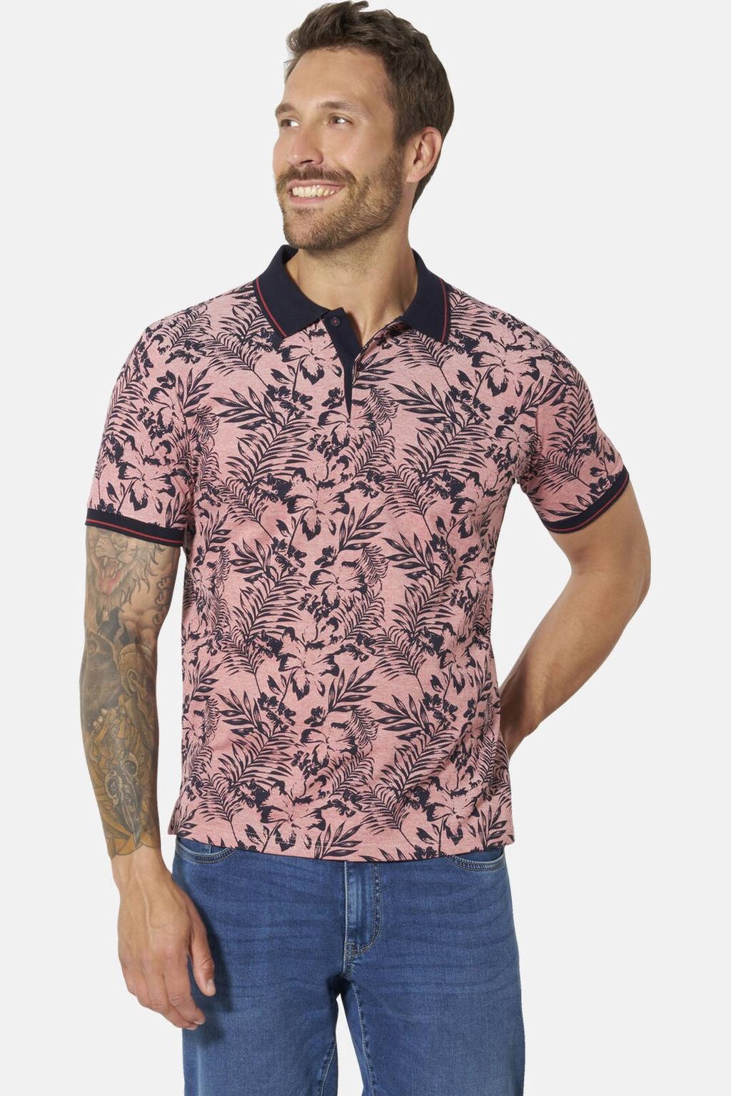 Babista regular fit polo Plus Size +FIT Collectie met print - koraalrood