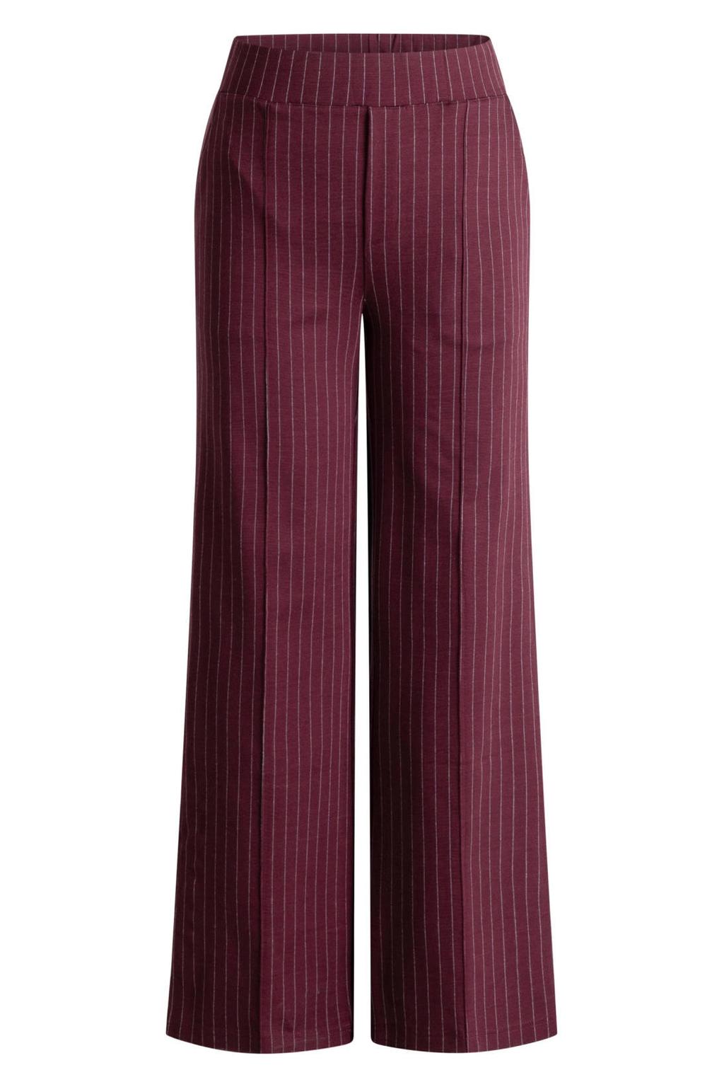 Yest Curve wide leg gestreepte broek Plus Size - donkerrood