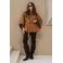 &Co Woman jacket met ceintuur - bruin