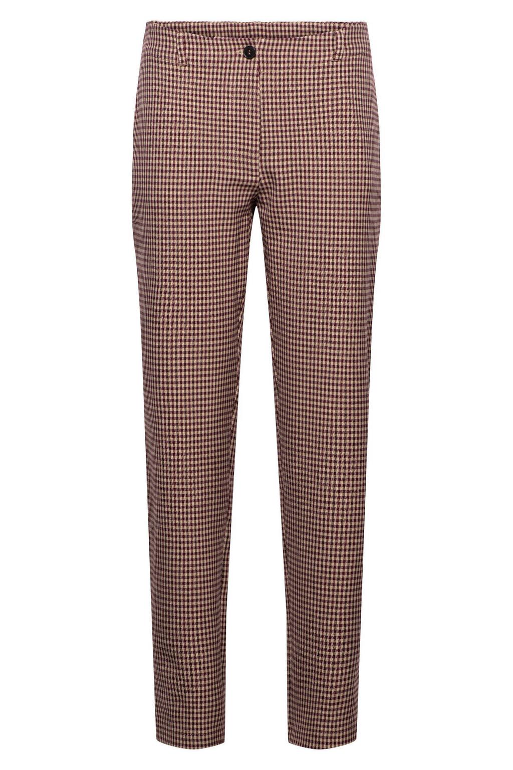 Multikleurige dames &Co Woman slim fit geruite broek meerkleurig van polyester met regular waist
