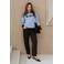 &Co Woman sweater met print - lichtblauw