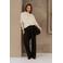 &Co Woman gebreide trui met parels - ecru