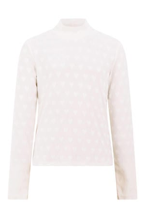 longsleeve met hartjes - ecru