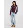 America Today longsleeve met print - donkerrood