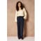 Lofty Manner wide leg casual broek - donkerblauw