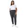 Zizzi high waist regular fit casual broek Plus Size - grijs