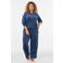 Zizzi Plus Size fluwelen loungetop - donkerblauw