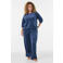 Zizzi Plus Size fluwelen loungebroek - donkerblauw