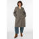 Zizzi Plus Size geruite mantel met wol - bruin