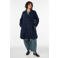 Zizzi Plus Size wintermantel met wol - donkerblauw