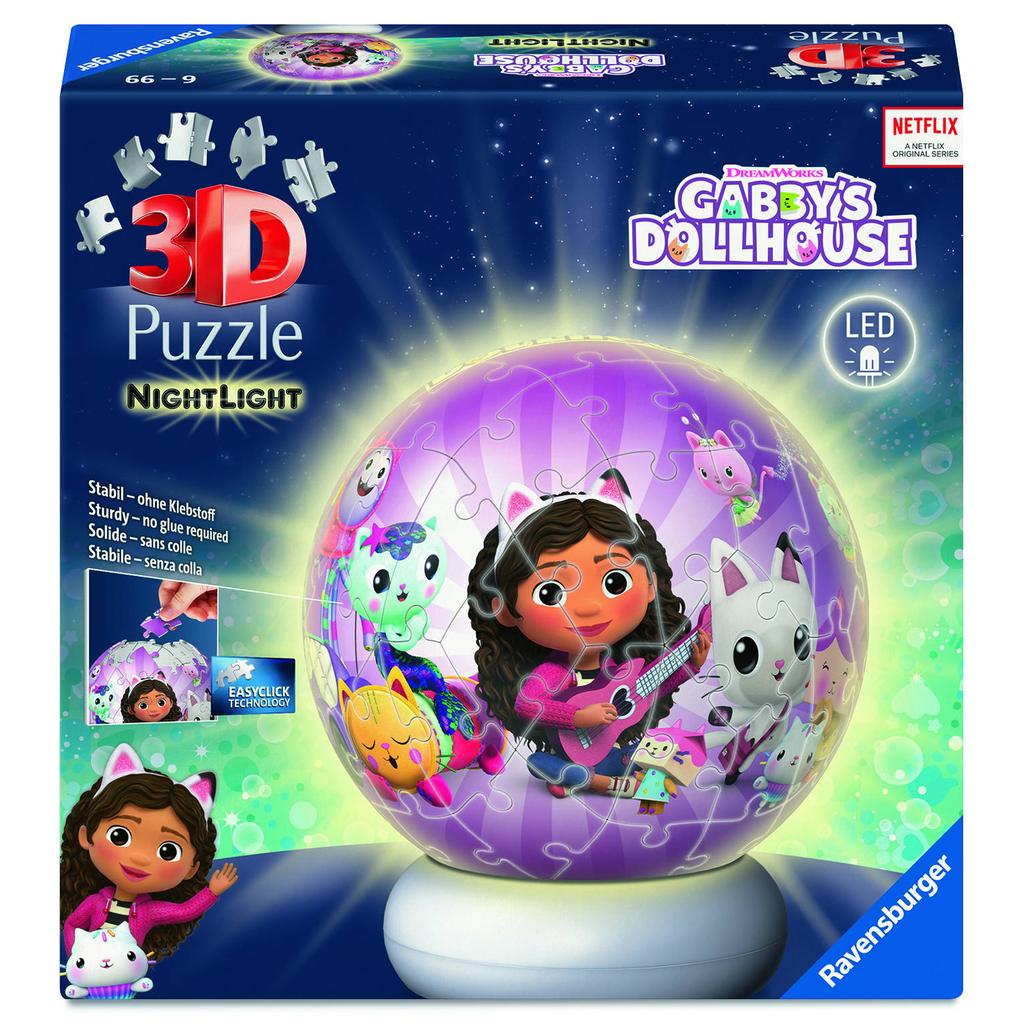 Ravensburger 3D Puzzle NightLight Gabby's Dollhouse - 72 stukjes