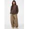 PIECES oversized gestreepte longsleeve - donkerbruin
