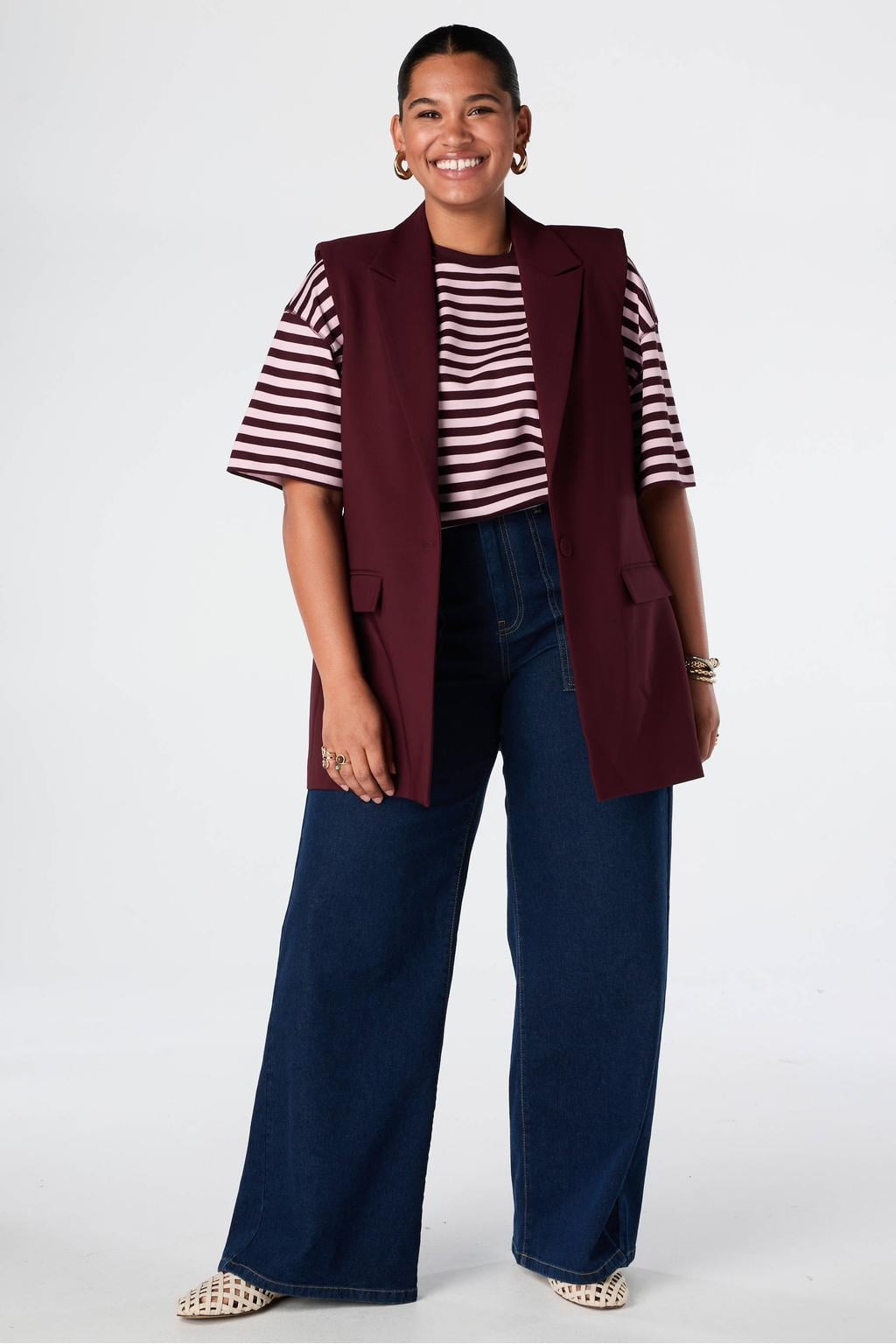 MS Mode gilet - donkerrood