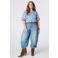 MS Mode top met stippen Plus Size - blauw