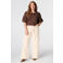 MS Mode top Plus Size met stippen - bruin