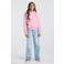 America Today hoodie met backprint - lichtroze