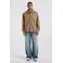 America Today relaxed fit overshirt met linnen - camel