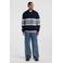 America Today oversized gestreepte gebreide trui - donkerblauw