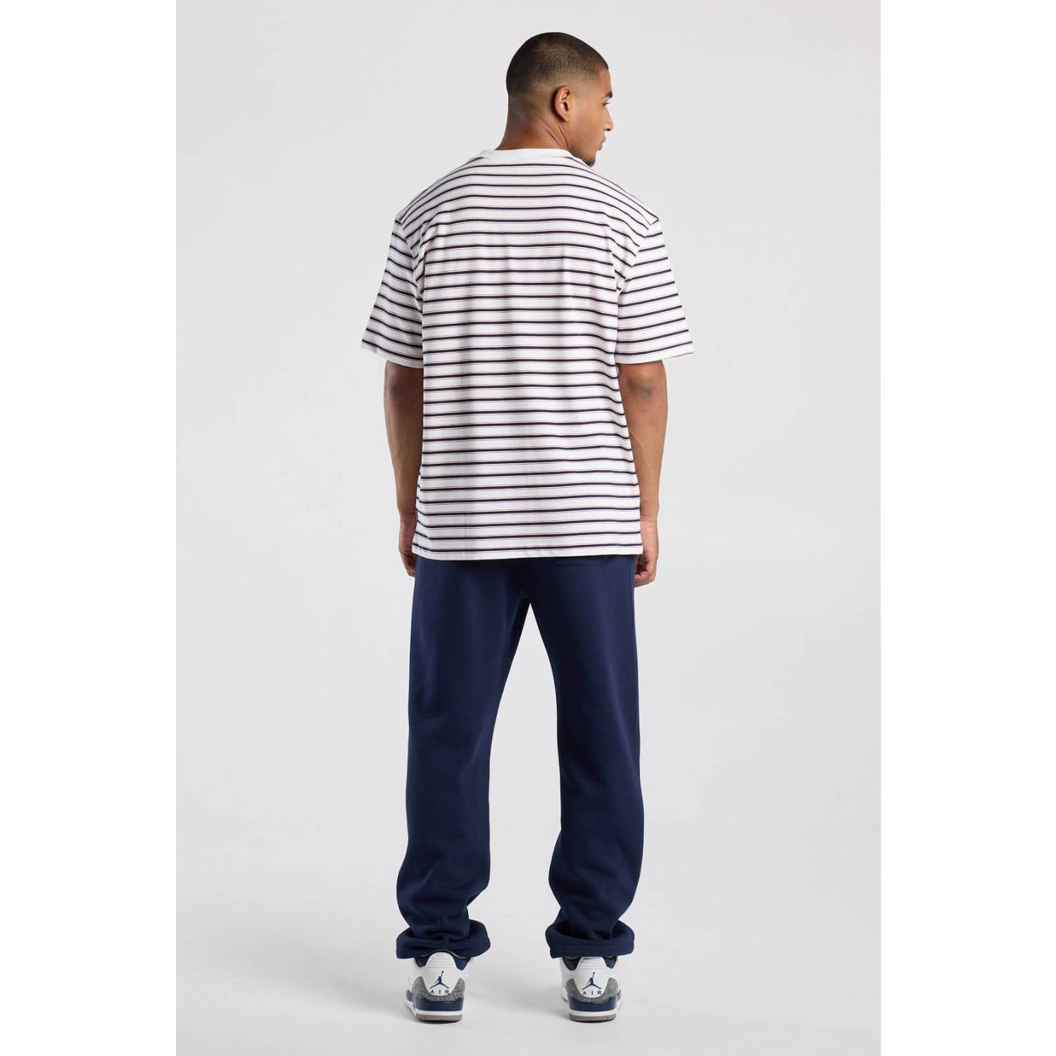 America Today relaxed fit gestreept T-shirt wit blauw