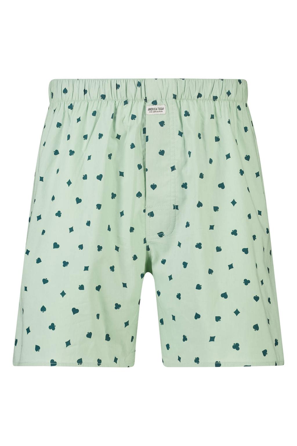 America Today wijde boxershort met print - lichtgroen