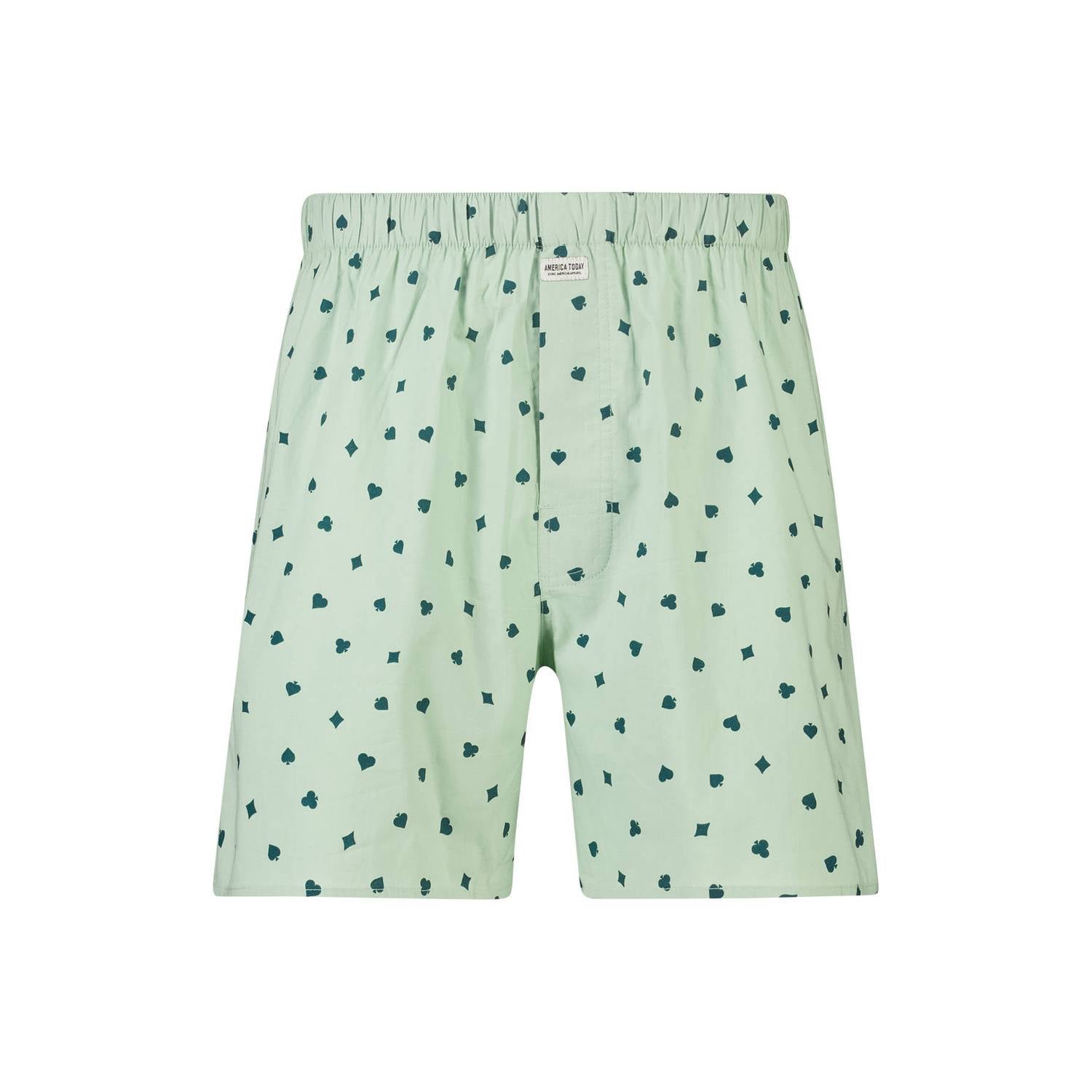 America Today wijde boxershort met print lichtgroen