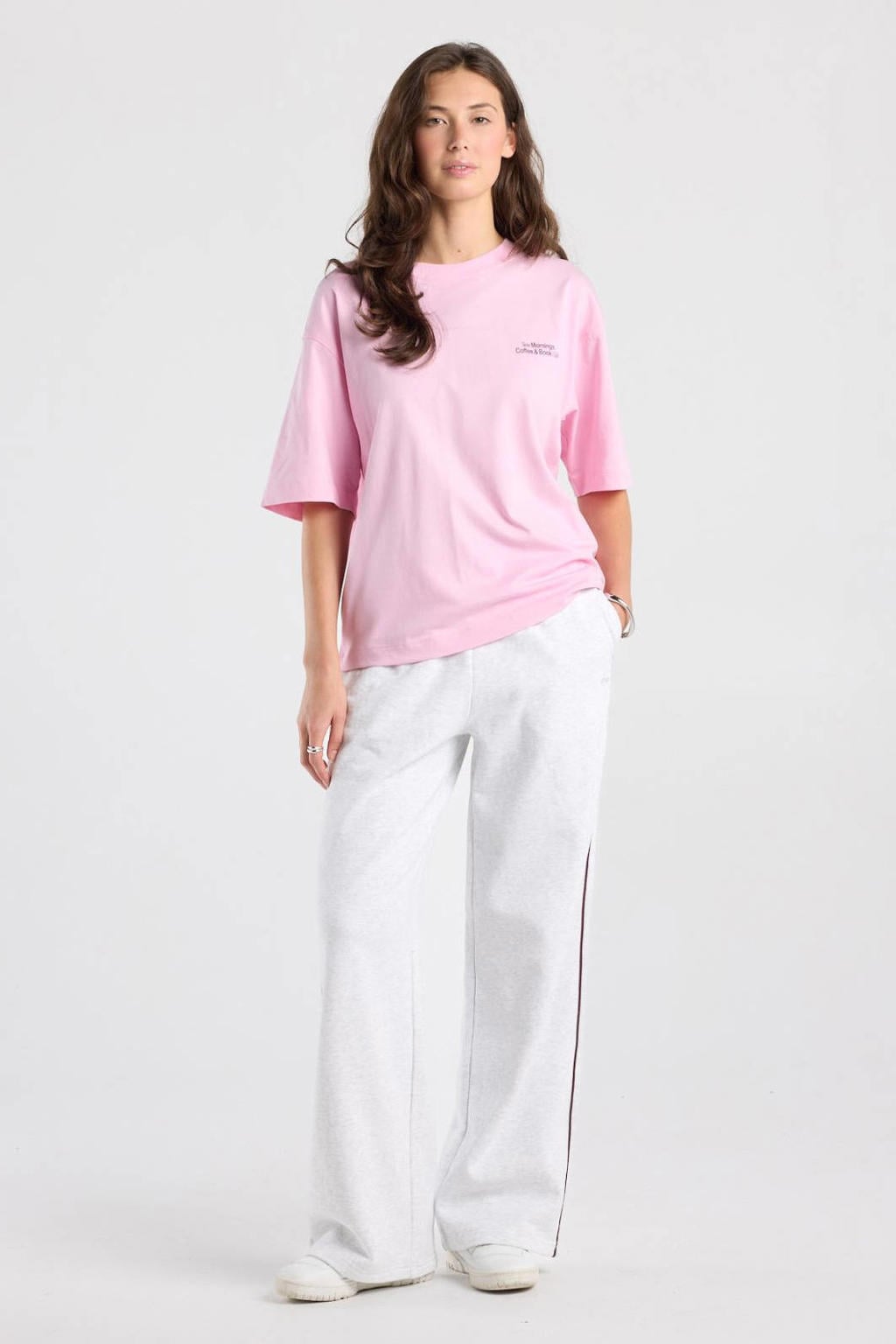 America Today oversized T-shirt met backprint - roze