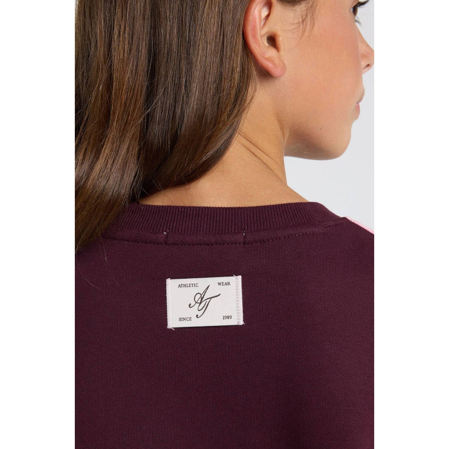 America Today sweater met tekst bordeauxrood