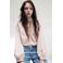 MANGO TEEN blousetop met borduursels - lichtroze