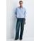 Mango blouse met krijtstreep en studs - blauw