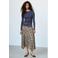 Mango geruite midi rok - bruin