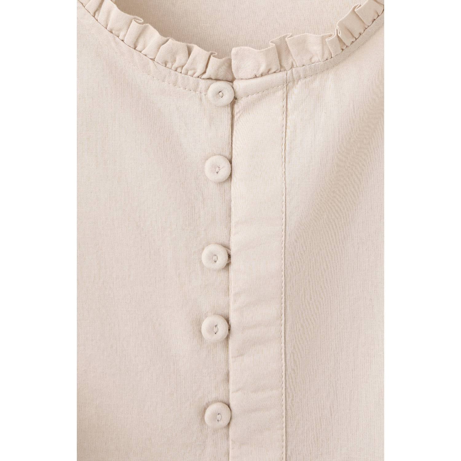 MANGO TEEN blousetop met ruches lichtbruin