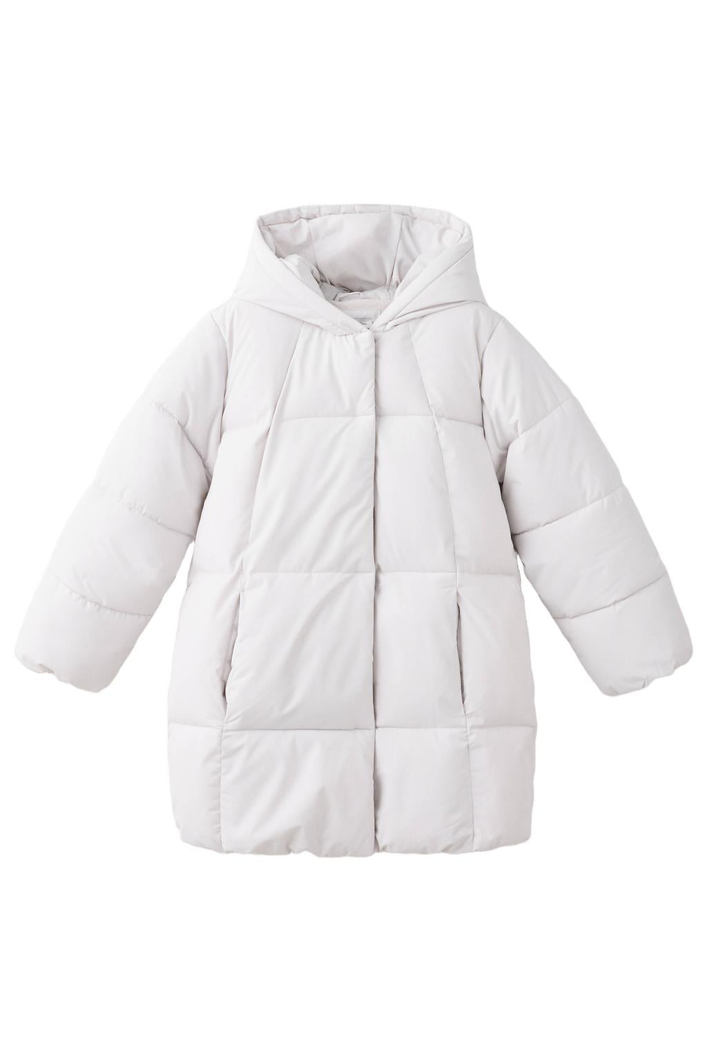 Mango Kids gewatteerde winterjas - ecru