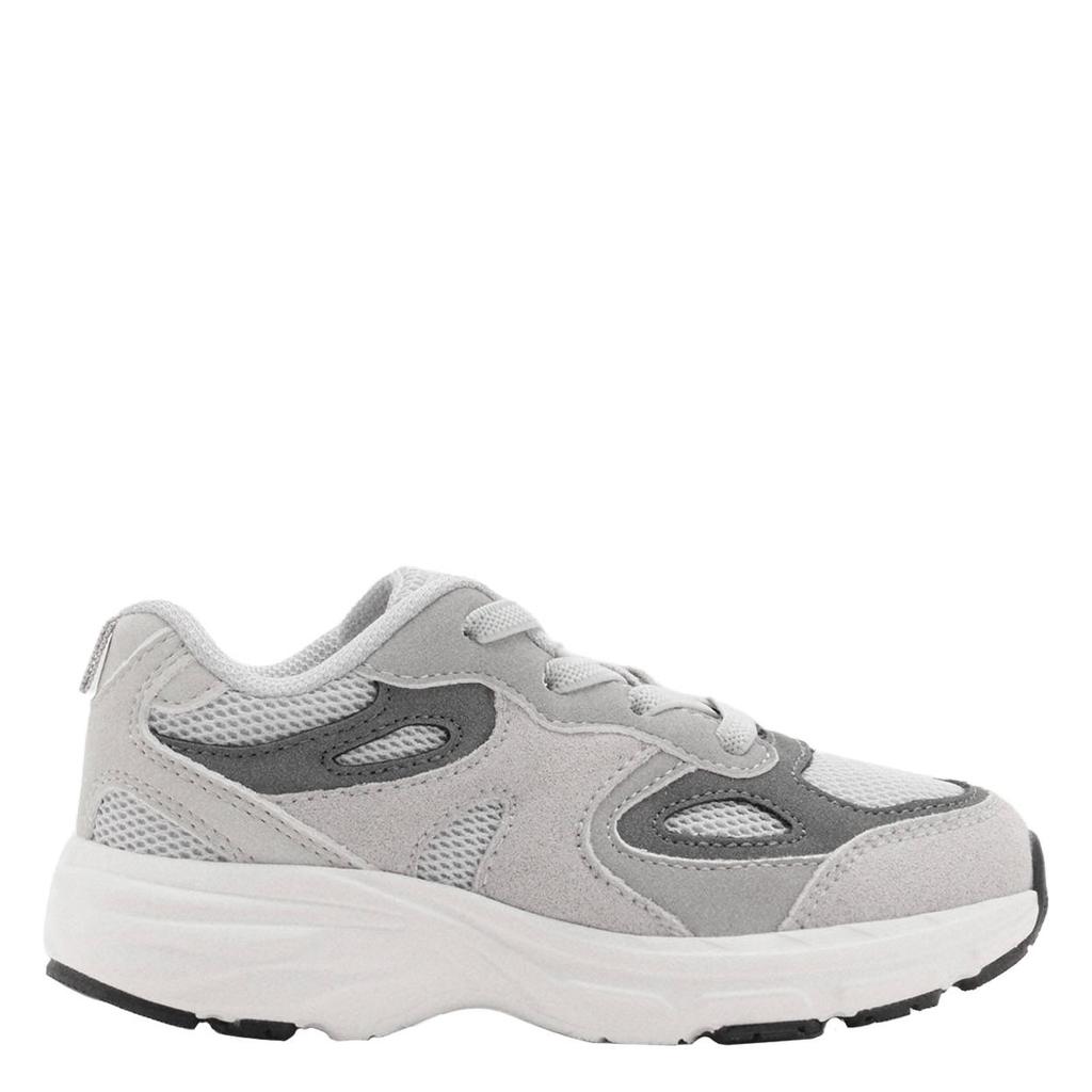 Grijze jongens Mango Kids sneakers - van 50% polyester/35% polyurethaan/15% rundleer met veters