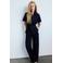 Mango jumpsuit met ceintuur - donkerblauw