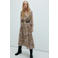 Mango midi jurk met paisley - groen