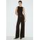 Mango jumpsuit met ceintuur - bruin