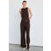 Mango jumpsuit met ceintuur - bruin